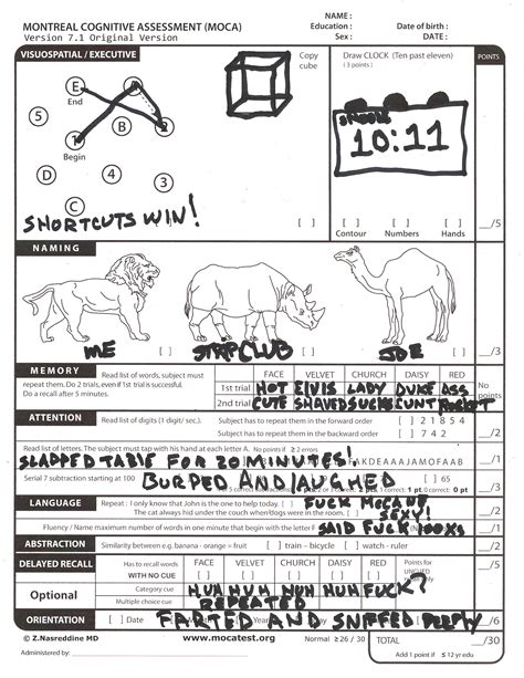 free printable cognitive assessment tests